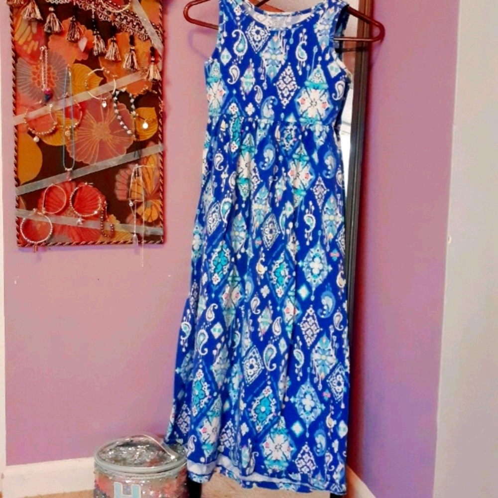 Gymboree girls size ten maxi dress blue